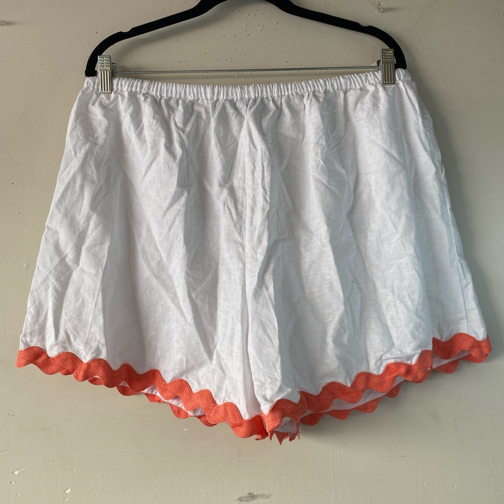 Runaway The Label Harry Set XL White Melon Linen Scalloped Top Shorts Co-ord - Picture 6 of 16